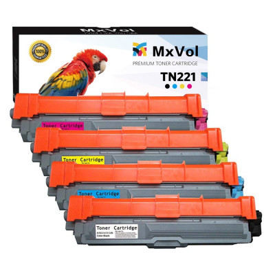 MxVol MFC 3140CW Toner Compatible Brother TN221 TN225 Toner Cartridge Black Cyan Magenta Yellow 4PK use for Brother MFC 9340CDW 9330CDW 9130CW 9140CDN HL 3170CDW 3150CDN 3142CW 3152CDW 3172CDW