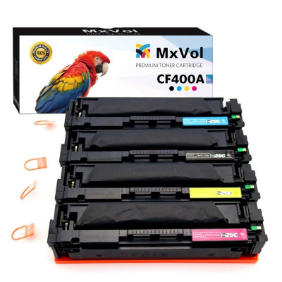 MxVol Compatible HP 201A 201X CF400X CF400A CF401A CF402A CF403A Toner Cartridges 4-PACK (KCMY) use for HP Color Laserjet Pro M252dw M277 MFP M277c6 M277dw MFP 277dw Printer