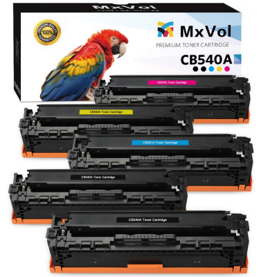 MxVol Compatible HP 125A CB540A 128A CE320A Toner Cartridges use for HP Color LaserJet CP1518 CM1312 CP1215 CP1515 CP1217 CP1525 CM1415 Series, 5-Pack (2 Black, 1 Cyan, 1 Magenta, 1 Yellow)