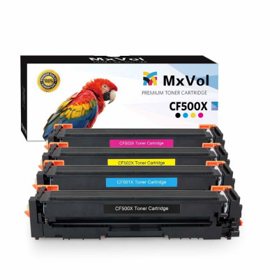 MxVol Compatible HP 202X 202A CF500X CF501X CF502X CF503X Toner Cartridges use for HP Laserjet Pro MFP M281fdw M281cdw M281 M254 M254dw Printer Series, 4-Pack (Black, Cyan, Magenta, Yellow)
