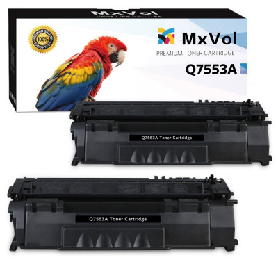 MxVol Compatible HP 53A Q7553A 49A Q5949A Toner Cartridge Use for HP LaserJet P2015 1320n 1320tn P2015dn M2727nf P2015d 3390 P2015x 1160 3392 Printer (Black, 2-Pack)